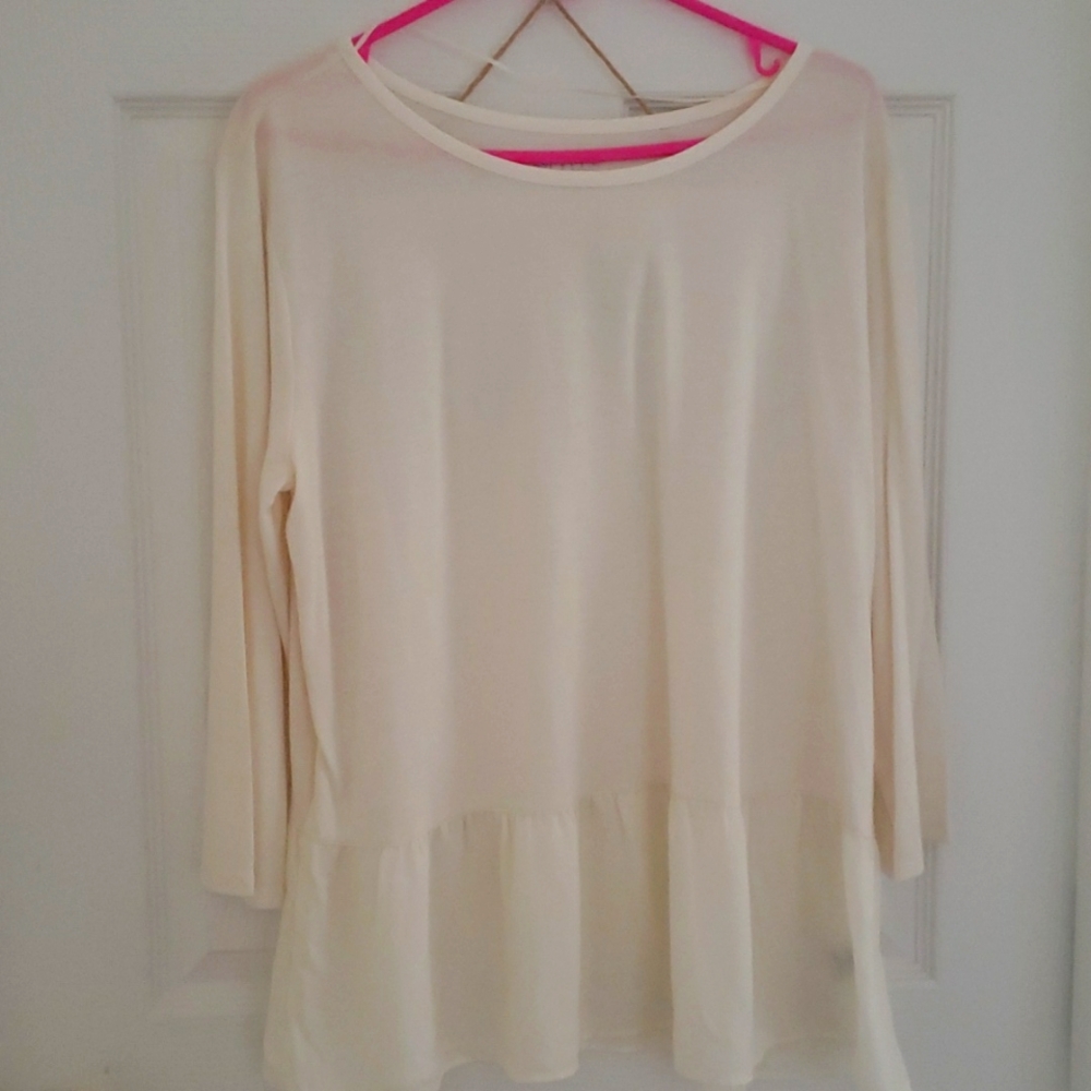 STYLUS women's top, cream colored, size XL